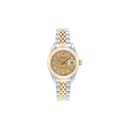 ROLEX DATEJUST 69173 26MM CHAMPAGNE DIAMONDS (O.S) DIAL FLUTED BEZEL JUBILEE