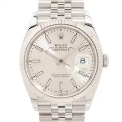 ROLEX DATEJUST 126234 SS×WG AT SILVER-FACE JUBILEE BRACELET 3 EXTRA LINKS