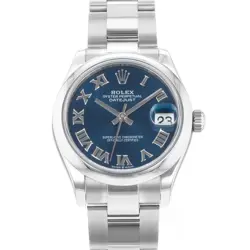 ROLEX DATEJUST 31 278240 BLUE ROMAN SMOOTH STEEL AUTOMATIC LADIES WATCH