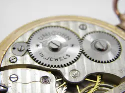 Antique 9ct Rose Gold RG ROLEX Unicorn Open Face Pocketwatch c1920s VGC