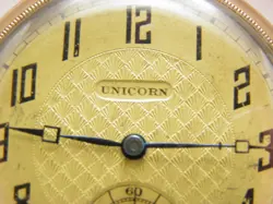 Antique 9ct Rose Gold RG ROLEX Unicorn Open Face Pocketwatch c1920s VGC
