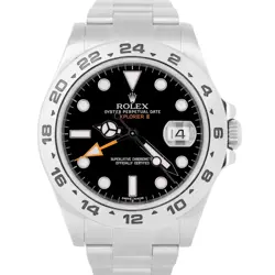 MINT PAPERS Rolex Explorer II Black 42mm Steel Orange GMT Date Watch 216570 BOX