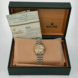 B&P ROLEX DATEJUST  69173 26MM CHAMPAGNE  DIAMOND (O.S) DIAL & FLUTED BEZEL