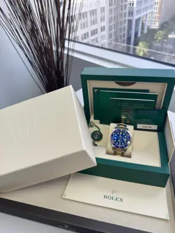 ROLEX SUBMARINER TWO TONE 18K STEEL BLUESY-CERAMIC 126613LB- 41MM FULL SET