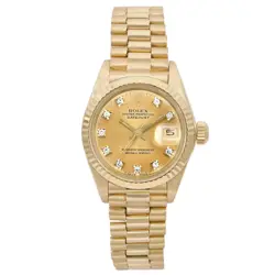 ROLEX PRESIDENT 18K YELLOW GOLD CHAMPAGNE DIAMOND DIAL AUTOMATIC WATCH 6917