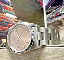 Rolex Oyster Perpetual Air King Precision 14000 Salmon Dial 34mm Watch