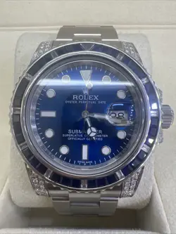 Rolex 116610 Submariner With Blue And Natural Diamonds 40mm Stainless Steel WBox