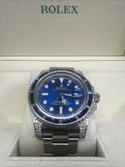 Rolex 116610 Submariner With Blue And Natural Diamonds 40mm Stainless Steel WBox