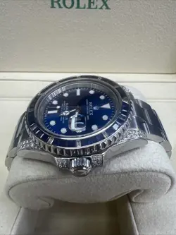Rolex 116610 Submariner With Blue And Natural Diamonds 40mm Stainless Steel WBox