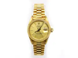 ROLEX DATEJUST PRESIDENT 18K GOLD AUTOMATIC WATCH 6917 CHAMPAGNE DIAL