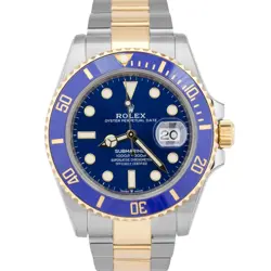 NEW PAPERS ROLEX SUBMARINER DATE 41MM BLUE CERAMIC TWO-TONE GOLD 126613 LB BOX