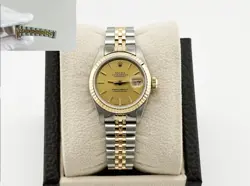 ROLEX LADIES DATEJUST 69173 CHAMPAGNE DIAL 18K YELLOW GOLD STAINLESS 26MM