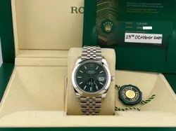 ROLEX DATEJUST 41 126300 MINT GREEN DIAL STAINLESS STEEL BOX PAPERS 2024