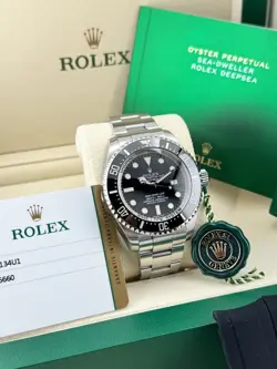 Rolex Sea-Dweller Deepsea 44mm Black Ceramic Dive 116660 Full Papers & Box,etc