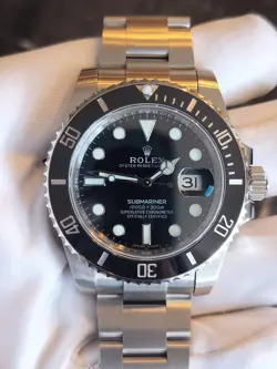 ROLEX SUBMARINER 116610LN SILVER OYSTER BRACELET WITH BLACK BEZEL