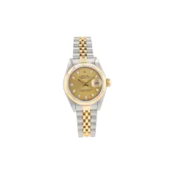 ROLEX DATEJUST 69173 26MM CHAMPAGNE DIAMONDS (O S) DIAL FLUTED BEZEL JUBILEE