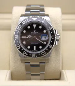 MINT ROLEX GMT-MASTER II 116710LN BLACK DIAL SILVER OYSTER BRACELET FULL SET