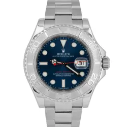 PAPERS ROLEX YACHT-MASTER PLATINUM BLUE 40MM STAINLESS STEEL WATCH 116622 BOX