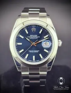 ROLEX DATEJUST 126300 BLUE DIAL OYSTER BRACELET SMOOTH BEZEL BOX PAPERS 2018