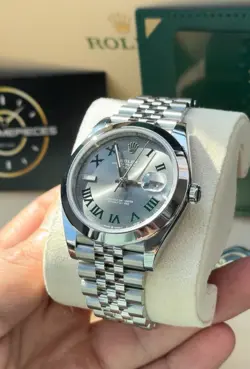 ROLEX DATEJUST 41 126300 WIMBLEDON JUBILEE BRACELET WITH SMOOTH BEZEL SLATE