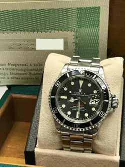 ROLEX SUBMARINER 16800 SILVER OYSTER BRACELET WITH BLACK BEZEL
