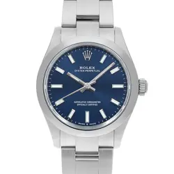 ROLEX OYSTER PERPETUAL 31 277200 BLUE WHITE BAR RANDOM NUMBER SECOND HAND WOMEN