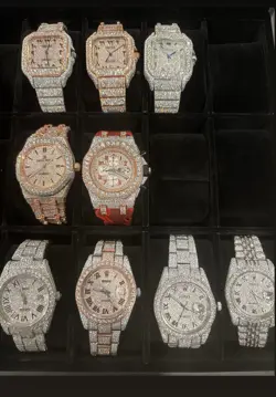 Iced Out Rolex Oyster DateJust 41MM Stainless Steel 18 CTW Diamonds Dial Watch
