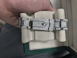 Iced Out Rolex Oyster DateJust 41MM Stainless Steel 18 CTW Diamonds Dial Watch