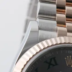 ROLEX DATEJUST 36 126231 SLATE (GREY) GREEN ROMAN 5 ROW JUBILEE BRACELET RAN...
