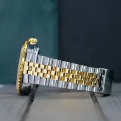 ~MENS ROLEX LADY DATEJUST  18K GOLD & SS PINK DIAMOND DIAL BEZEL LUGS 36MM WATCH