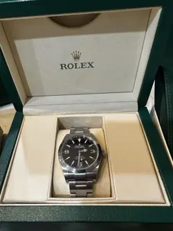 ROLEX EXPLORER 214270-003 SILVER OYSTER BRACELET WITH SILVER BEZEL