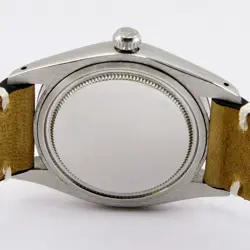 Rolex Oyster Date Precision Black Aged Dial Mens Vintage Steel Watch 6694