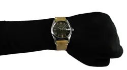 Rolex Oyster Date Precision Black Aged Dial Mens Vintage Steel Watch 6694