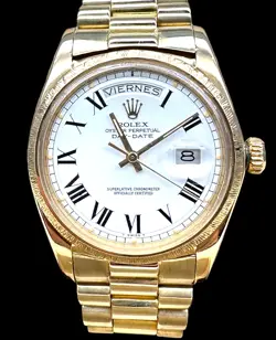 Rolex Day Date President 1807 Roman White 36mm Dial Automatic Men's Watch 6 1/2"