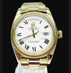 Rolex Day Date President 1807 Roman White 36mm Dial Automatic Men's Watch 6 1/2"