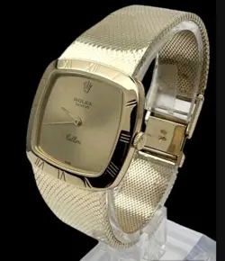 Vintage Rolex Cellini 30mm Geneve 3830 J 18K 750 Yellow Gold Swiss Made 6 1/2"