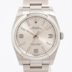 ROLEX OYSTER PERPETUAL 116000 SS AT SILVER-FACE 1 EXTRA LINK