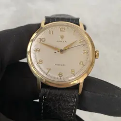 1956 Rare Rolex Precision 18ct Gold 36mm Oversized Arabic Swiss Watch - Boxed