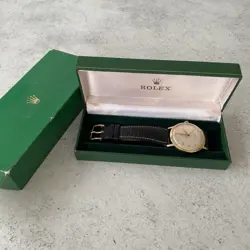 1956 Rare Rolex Precision 18ct Gold 36mm Oversized Arabic Swiss Watch - Boxed