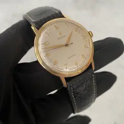 1956 Rare Rolex Precision 18ct Gold 36mm Oversized Arabic Swiss Watch - Boxed