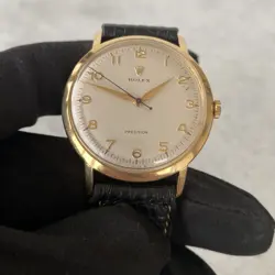 1956 Rare Rolex Precision 18ct Gold 36mm Oversized Arabic Swiss Watch - Boxed