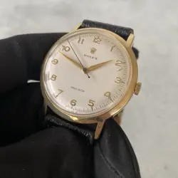 1956 Rare Rolex Precision 18ct Gold 36mm Oversized Arabic Swiss Watch - Boxed