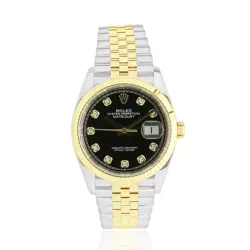 ROLEX 18 KARAT YELLOW GOLD AND STAINLESS STEEL DATEJUST 36