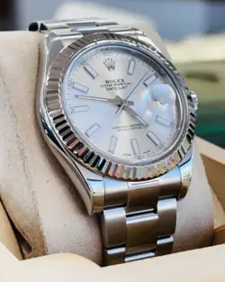 Rolex Datejust II 41 116334 Fluted Bezel Silver Dial Oyster Bracelet Watch