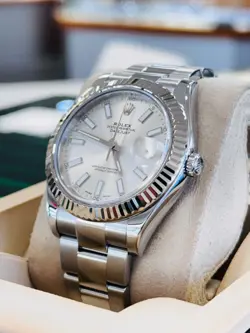 Rolex Datejust II 41 116334 Fluted Bezel Silver Dial Oyster Bracelet Watch