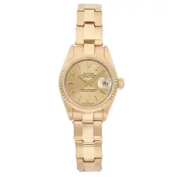 ROLEX LADY DATEJUST 18K YELLOW GOLD STICKS CHAMPAGNE DIAL AUTOMATIC WATCH 69178