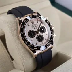 ROLEX DAYTONA 126515LN 40MM SUNDUST DIAL 18K  EVEROSE GOLD OYSTERFLEX BLACK B&P