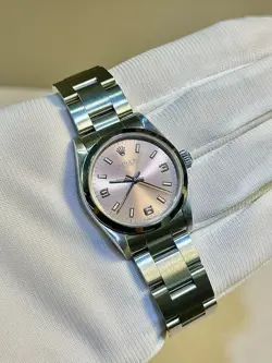 ROLEX OYSTER PERPETUAL 31MM STAINLESS STEEL SALMON DIAL WATCH