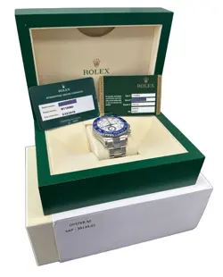 MINT PAPERS Rolex Yacht-Master II 44mm BLUE HANDS Steel RSC White 116680 BOX