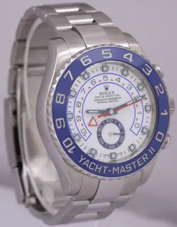 MINT PAPERS Rolex Yacht-Master II 44mm BLUE HANDS Steel RSC White 116680 BOX